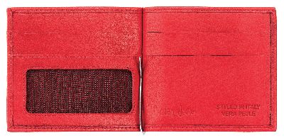 MASCALZONE LATINO PORTAFOGLIO IN PELLE CON CLIP COLORE ROSSO cm