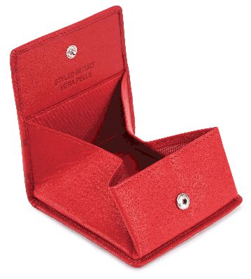 MASCALZONE LATINO PORTAMONETE IN PELLE COLORE ROSSO cm 8x8