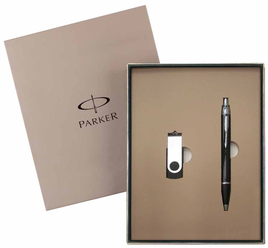 PARKER SFERA IM METAL BLACK CT + CHIAVETTA USB 4 GB