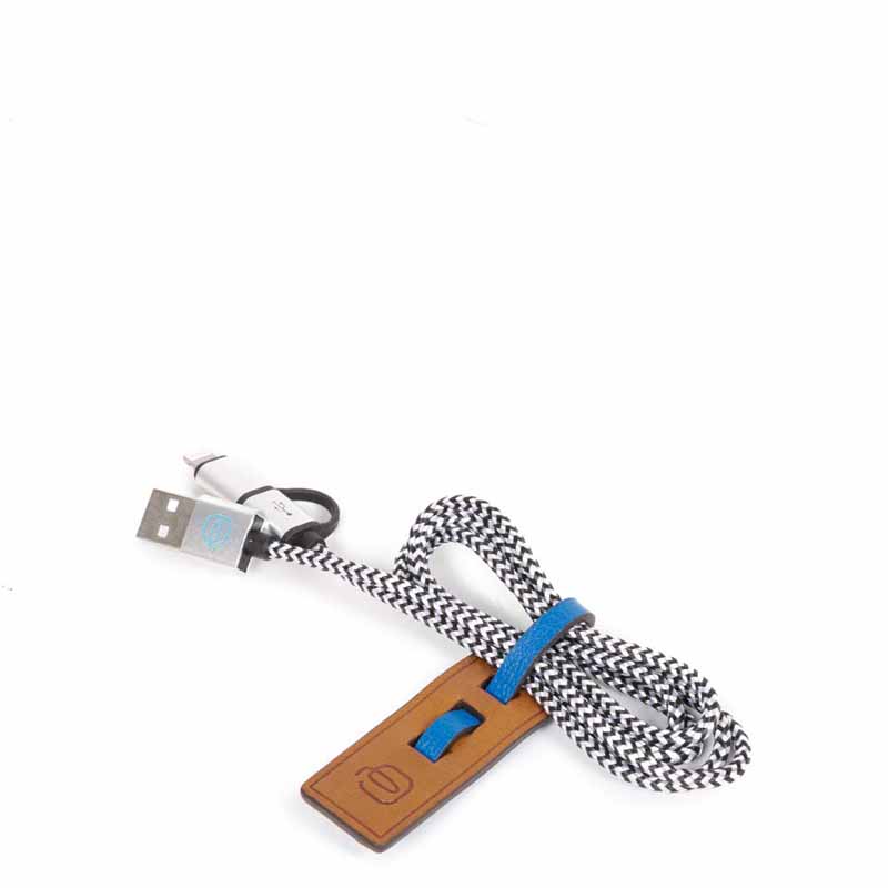 FASCETTA FERMACAVO IN PELLE CON CAVO USB cm 7,5x2,3x1