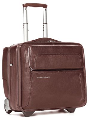 CARTELLA CON TROLLEY SYSTEM IN PELLE 42,5x42x22 cm