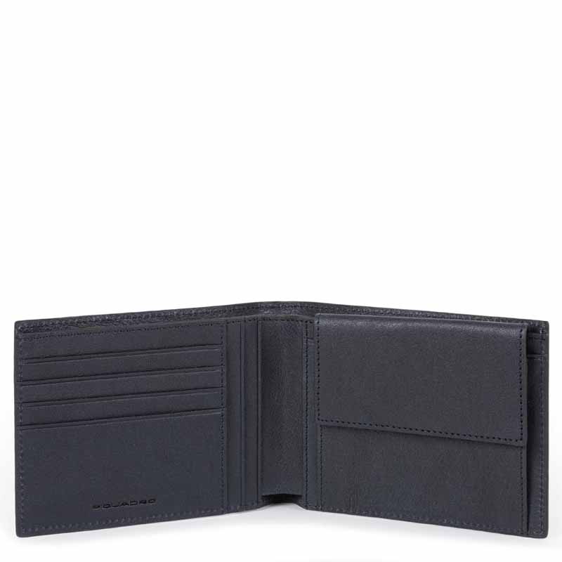 PORTAFOGLIO UOMO CON P/MONETE IN PELLE cm 12,5x9x2