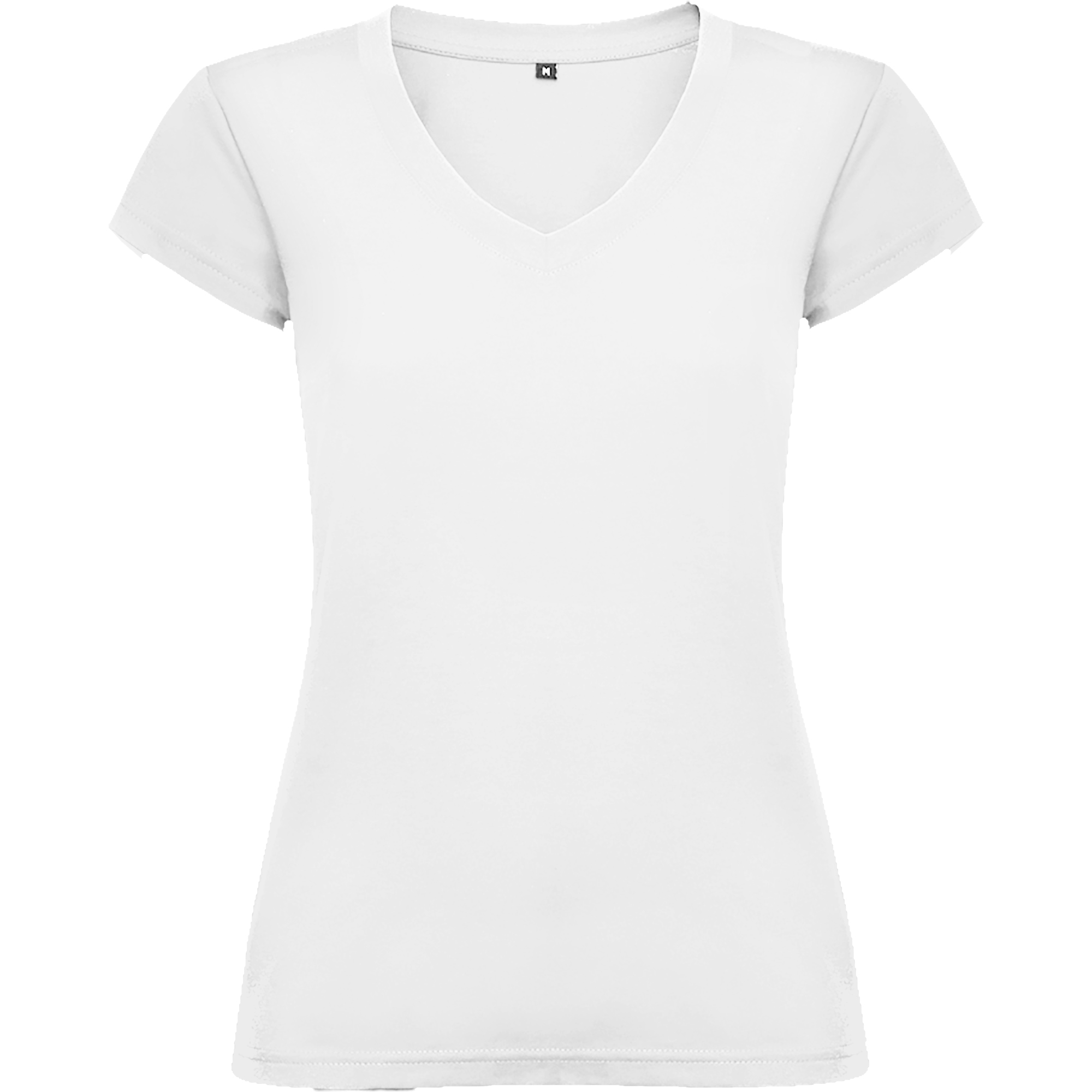 T-SHIRT DONNA SCOLLO V 100% COTONE BIANCA 155gr