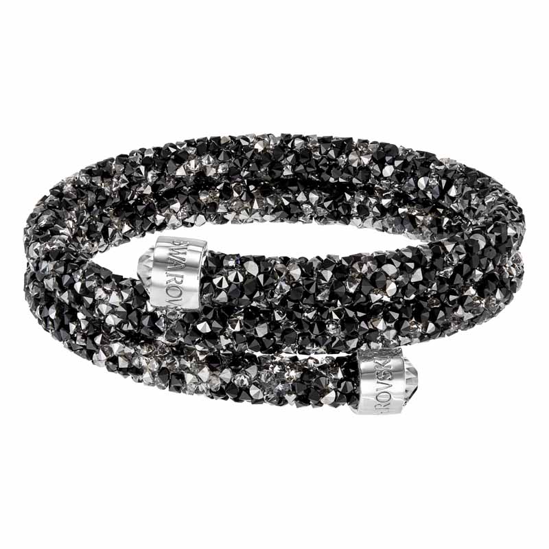 SWAROVSKI BRACCIALE RIGIDO DOPPIO CRYSTALDUST ANTRACITE