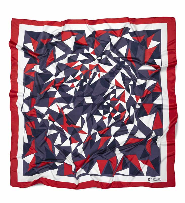 TORRETTA FOULARD IN POLIESTERE MOTIVO "GEOMETRICAL LABYRINTH" cm