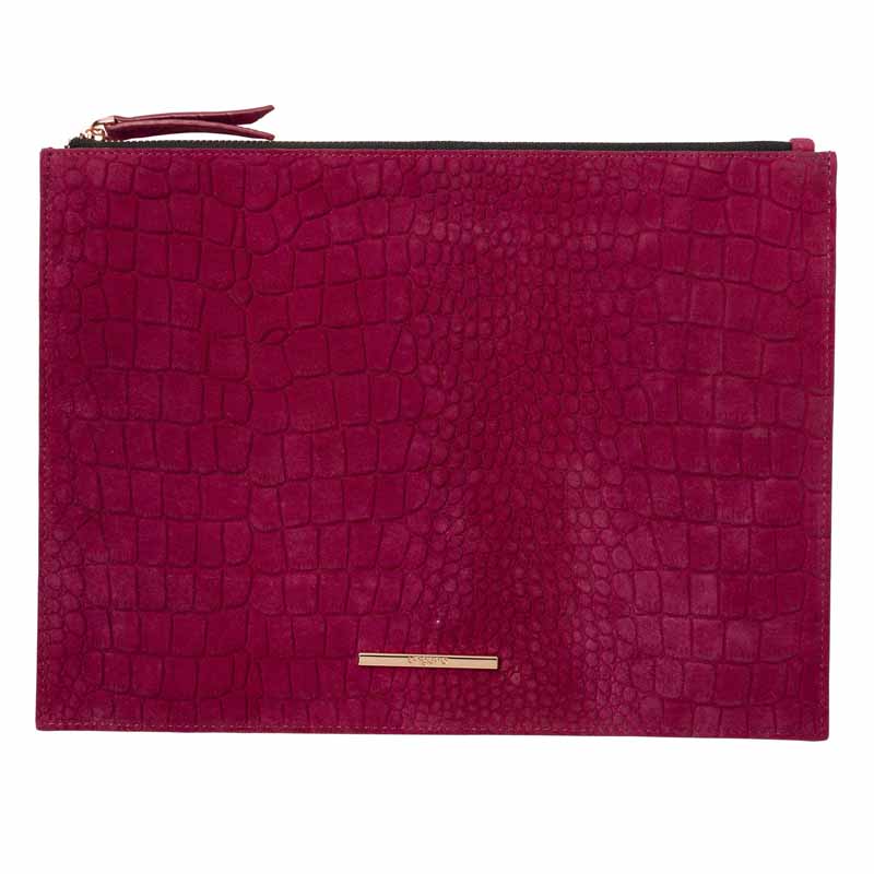 UNGARO POCHETTE GRANDE IN PELLE SCAMOSCIATA cm 28,3x21,3x1,3