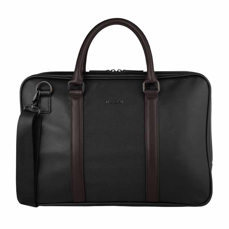 UNGARO BORSA PORTACOMPUTER "TADDEO" COLORE NERO cm 40x28x5