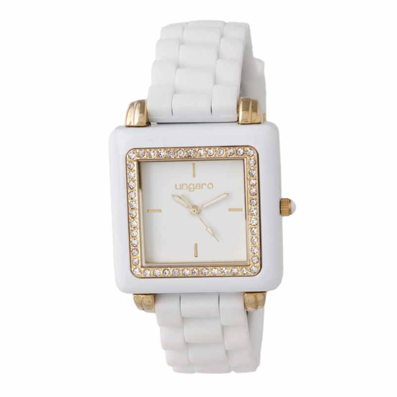 UNGARO OROLOGIO DONNA BIANCO CON STRASS