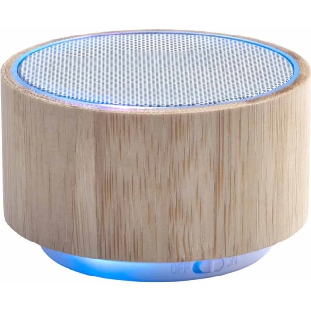 SPEAKER WIRELESS IN BAMBOO E ABS CON LUCI MULTICOLORE