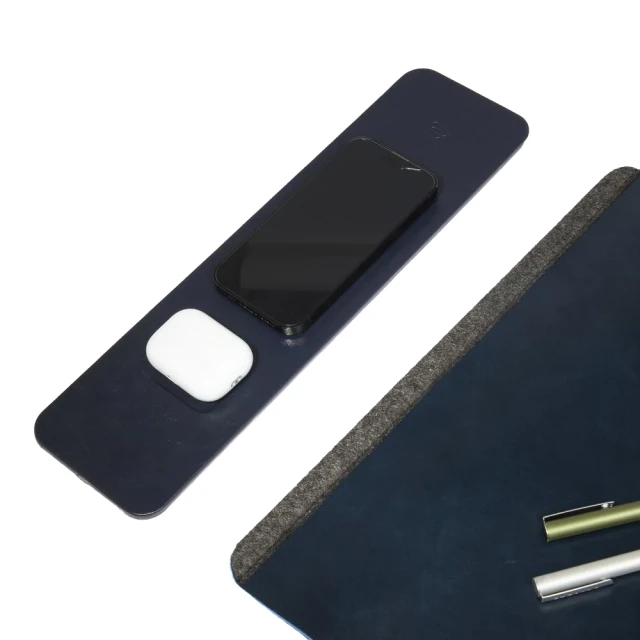 SOTTOMANO IN PELLE CON BASI DI RICARICA WIRELESS cm 68x37x1,5