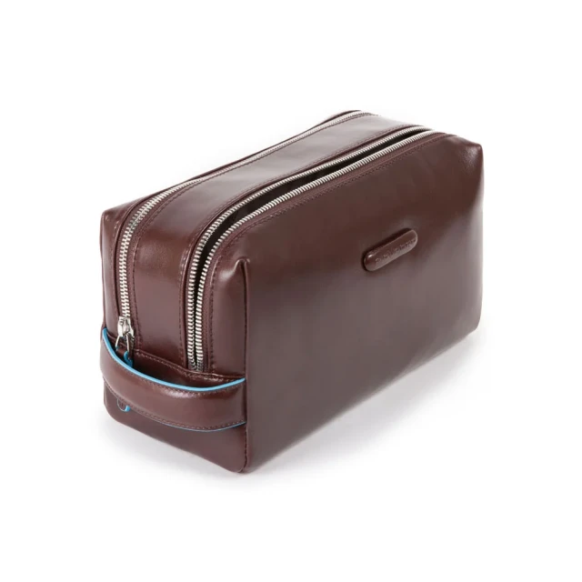 BEAUTY CASE IN PELLE A DUE SCOMPARTI cm 24,5x13x11