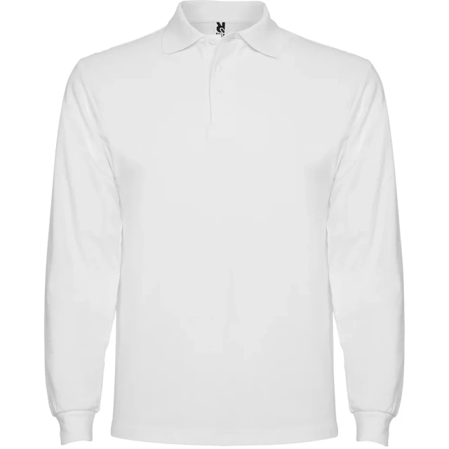 POLO MANICA LUNGA BIANCA 100% COTONE 220 gr